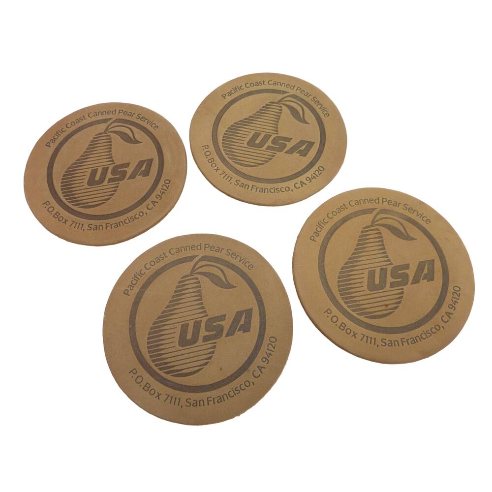 Vintage Beer Drink Coaster San Francisco Pear USA Leather